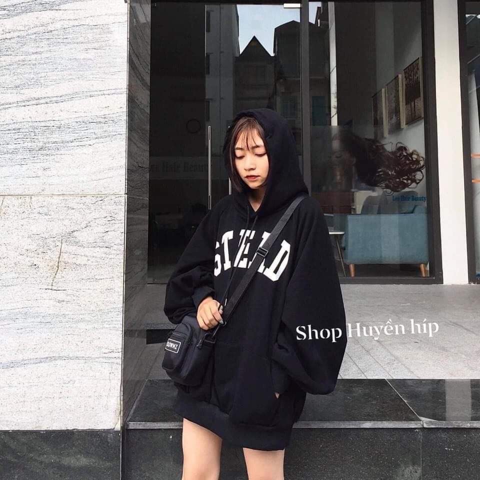 Áo hoodie STEAD màu đen HSU0121