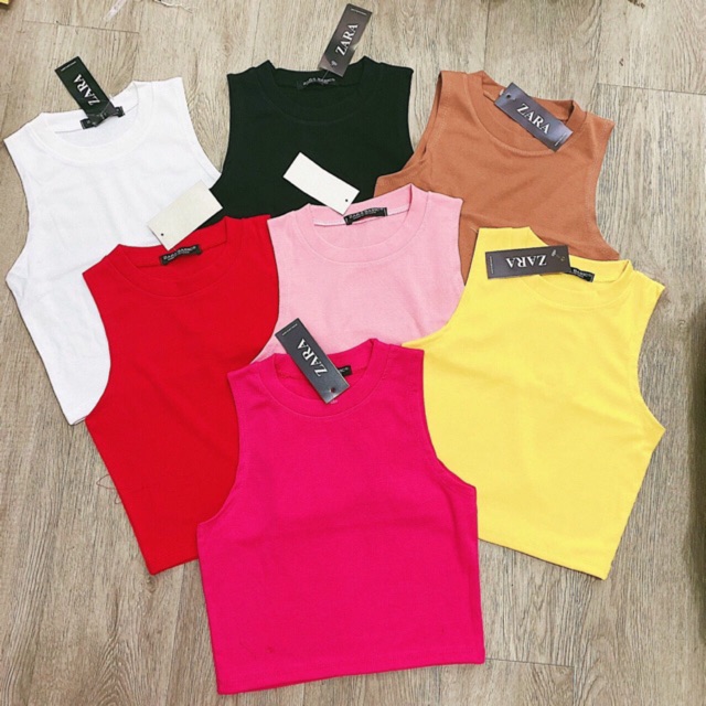 Áo ba lỗ croptop trơn nhiều màu ( len tăm ) | BigBuy360 - bigbuy360.vn