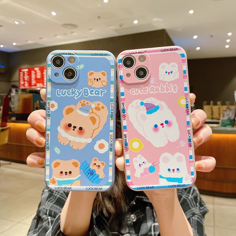 Ốp Điện Thoại Hình Gấu Chống Bụi Cho OPPO Reno4F 5F A16 A54 A94 A93 A15s A53 A31 A74 5G A52 A7 A5S A92 A5 A9 2020