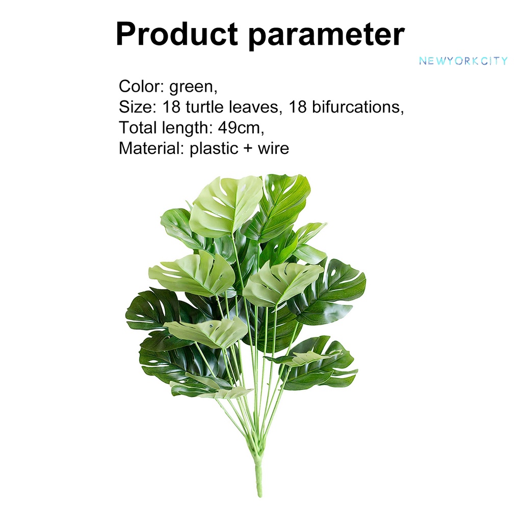 1 Bó Lá Monstera Nhựa Nhân Tạo Màu Xanh Lá Cây Monstera Cho Nhà