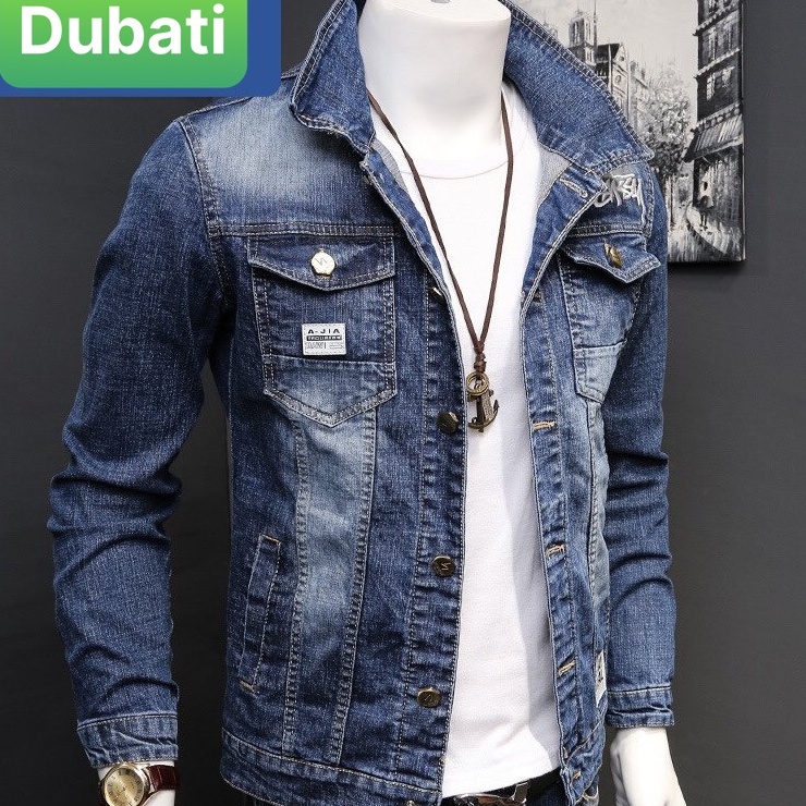 ÁO KHOÁC JEAN NAM CHỐNG NẮNG CHẤT BÒ HÀN QUỐC CHẤT MEN NGẦU CAO CẤP -DB 111- DUBATI FASHION