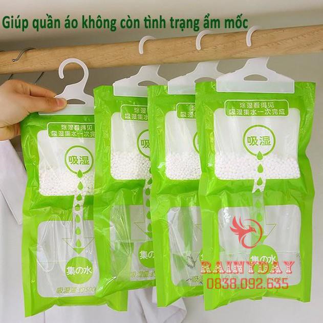 [Hàng Cao Cấp - 1 Đổi 1] Túi hút ẩm gói hạt hút ẩm tủ quần áo, trong phòng kín chống mốc có móc treo đa năng .