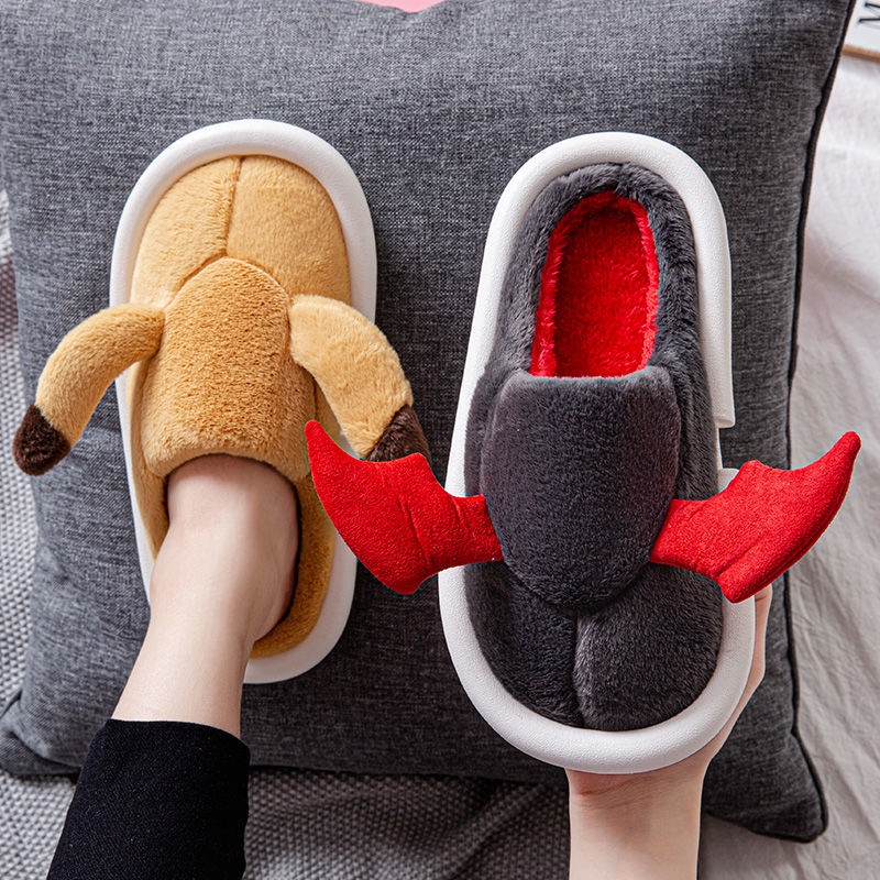 Dép bông đi trong nhà đế dày giữ ấm chống trượt kiểu dáng hoạt hình Pikachu dễ thương thời trang thu đông cho nữ