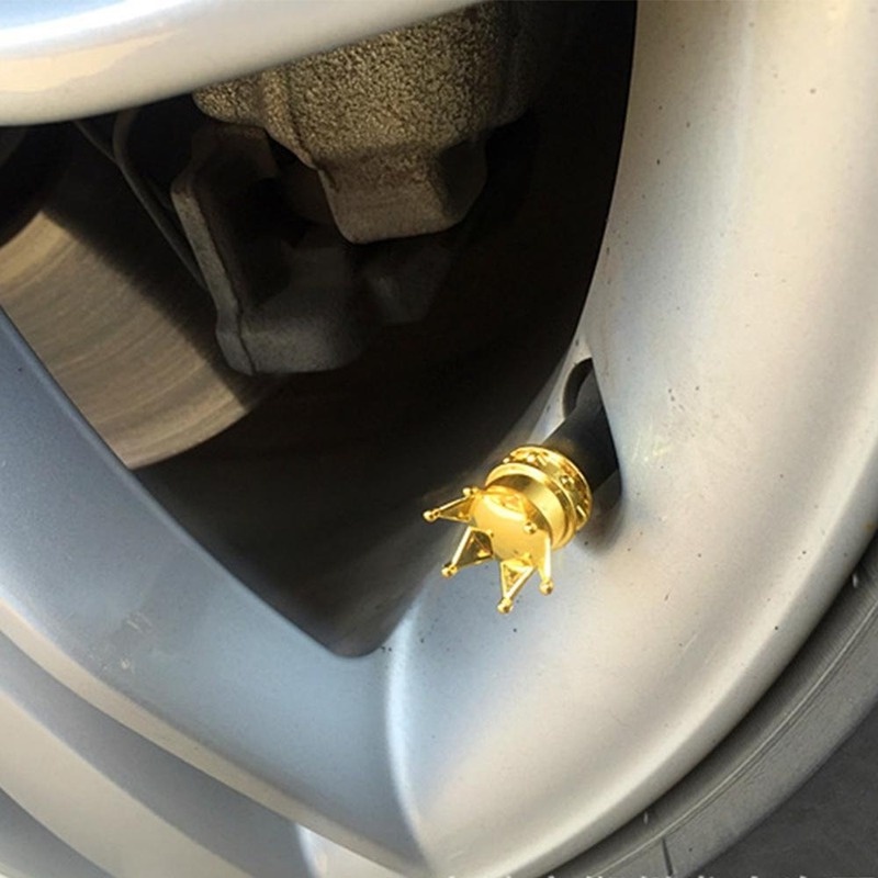 Bộ 4 Nắp Van Bánh Xe Chống Rò Rỉ Kích Thước Nhỏ Gọn Trang Trí Xe Máy Xe Đạp