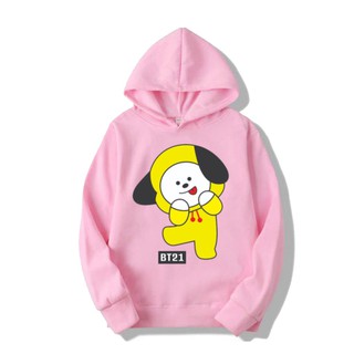Áo Sweater In Hình Bt21 Cooky Màu Đỏ / Đen / Hồng Dễ Thương