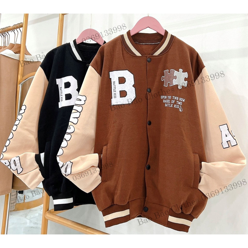 Áo Khoác Nỉ Nam Nữ  Form Rộng Chữ B Ghép Hình Vải Dày Mịn Thoáng Mát Thiết Kế Thời Trang Kiểu Dáng Năng Động