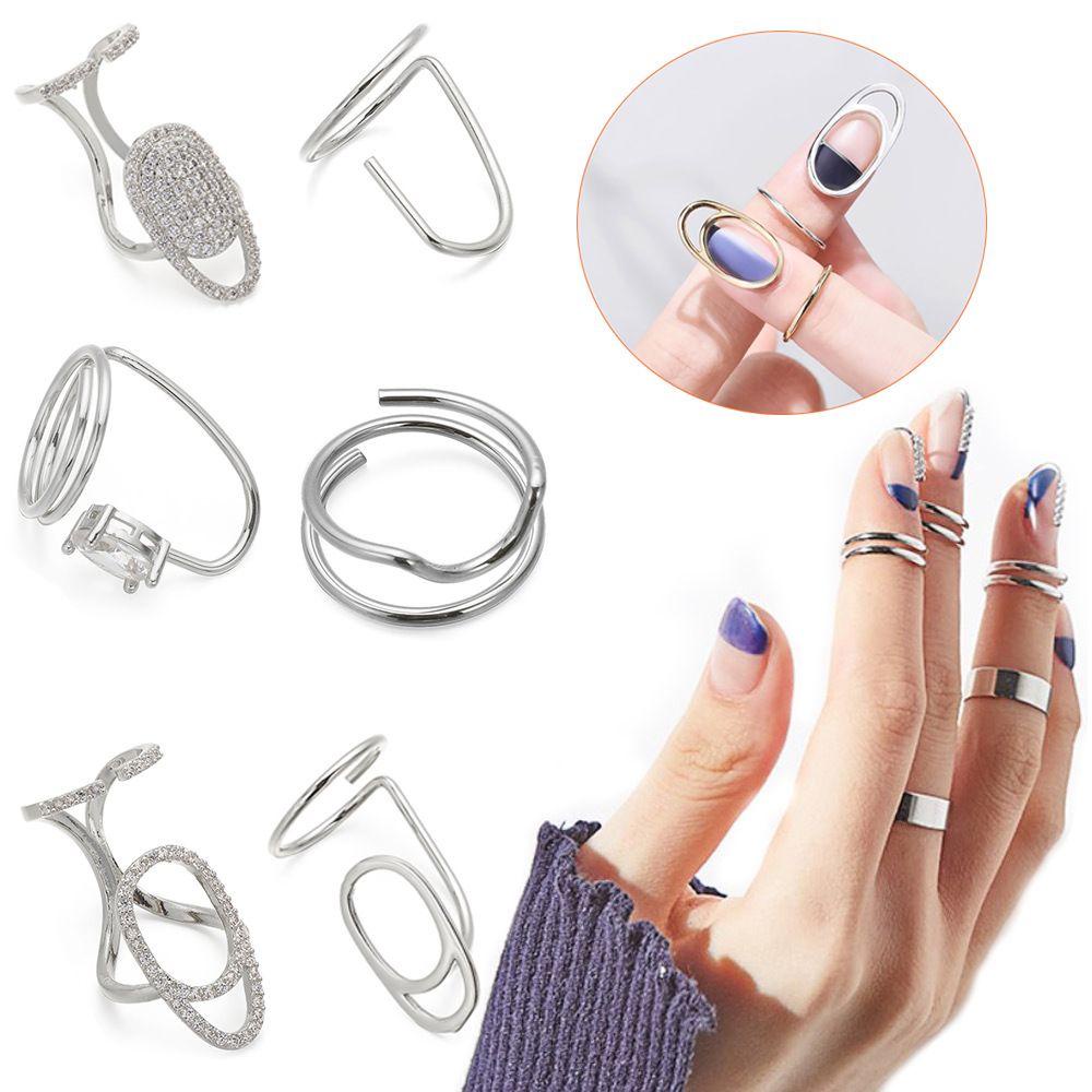 EUCA Nhẫn Đeo Ngón Tay Màu Vàng / Bạc Thiết Kế Độc Đáo