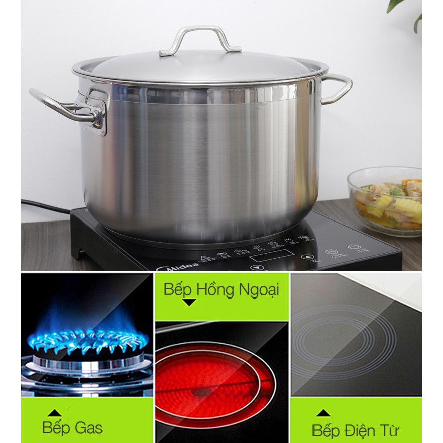 [ HÀNG CHÍNH HÃNG ] Nồi luộc gà Inox Fivestar đường kính 32cm -dung tích 18 lít -đáy từ nắp Inox - Bảo hành 5 năm