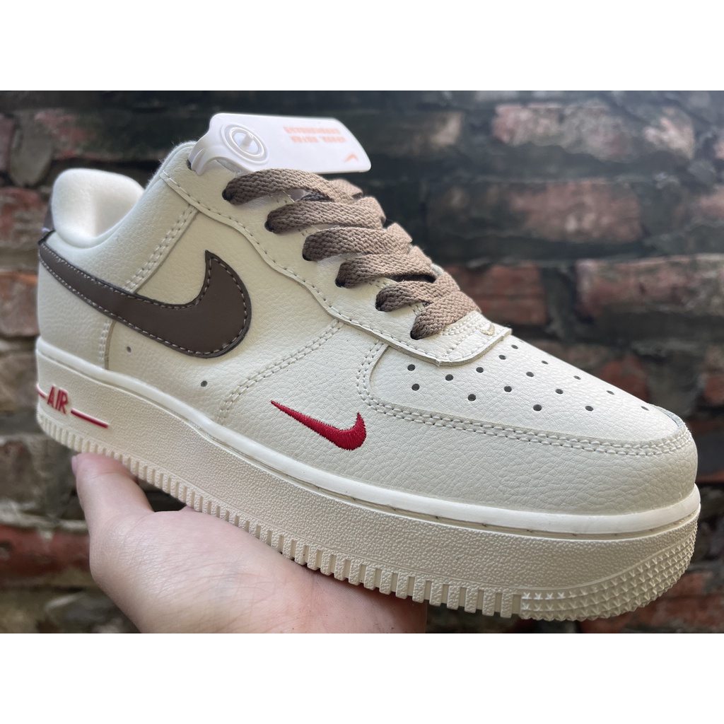 Giày Sneaker AF1 Viền nâu cao cấp 2022 Full size nam nữ