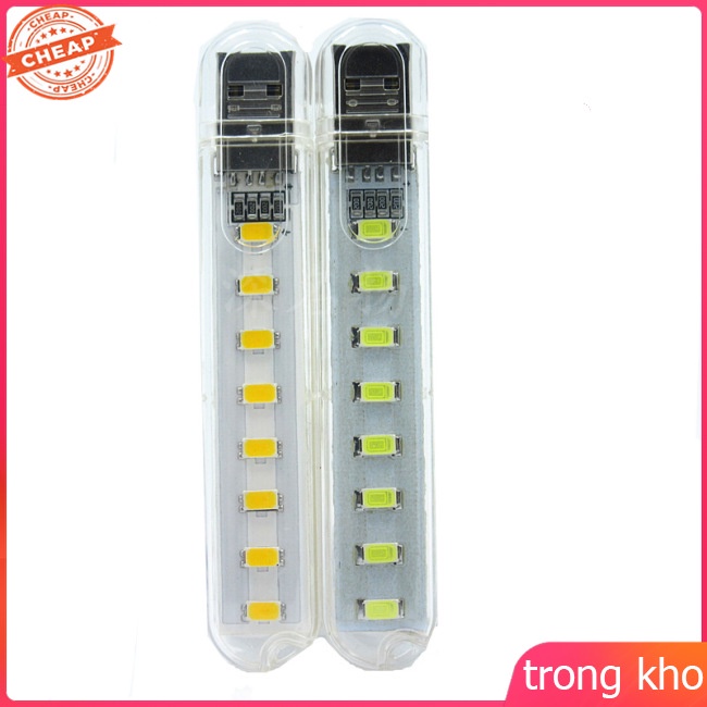 Đèn LED đọc sách USB mini 8 bóng 5V có thể mang đi tiện dụng