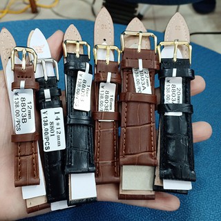 [HOT] Dây đồng hồ da TimeKing full size 18,19,20,22,24mm Nâu, Đen