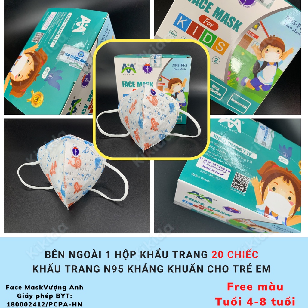 Khẩu trang cho bé N95 khẩu trang trẻ em KF94 vải sạch chất lượng họa tiết xinh xắn đáng yêu