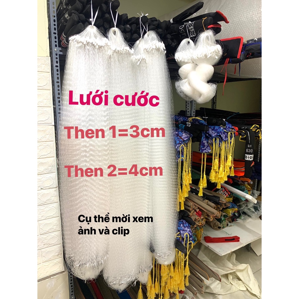lưới bắt đơn 1 màn then 1 = 3cm then 2= 4cm ( cao 80 90cm dài 25 40 80m )