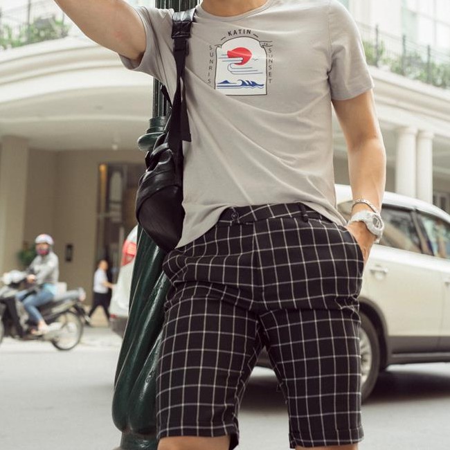 Quần sooc vải nam 360 BOUTIQUE trơn và kẻ vuông - SOOC69 | BigBuy360 - bigbuy360.vn