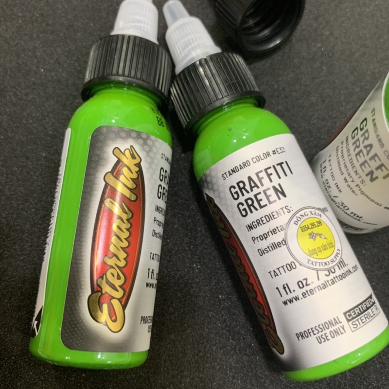Mực xăm hình eternal màu xanh lá cây chính hãng
