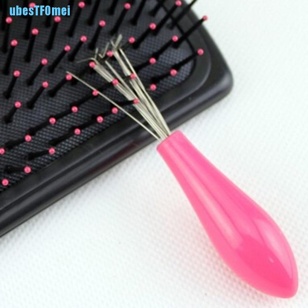 [Hàng mới về] Dụng cụ làm sạch lược chải tóc tay cầm nhựa màu hồng