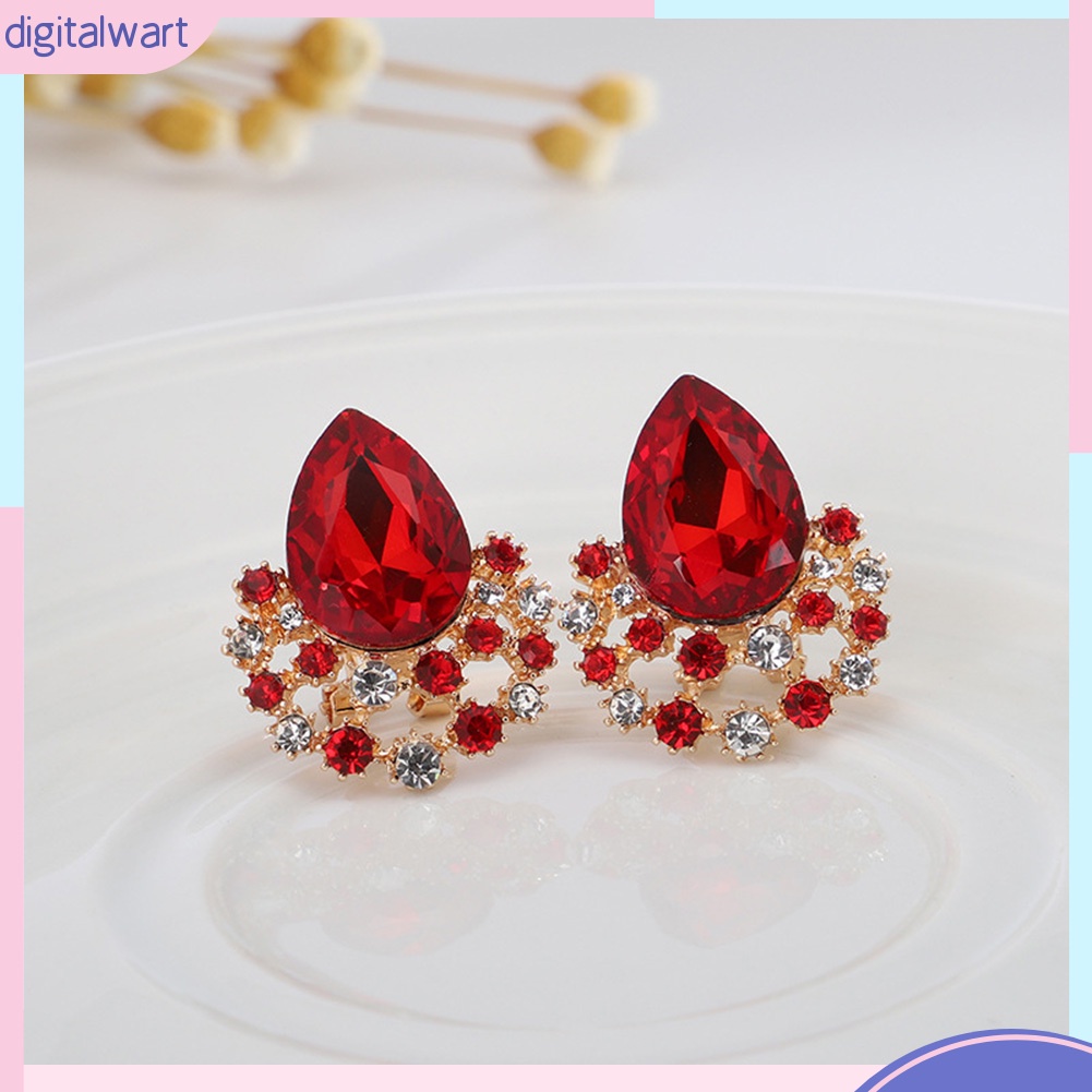 Set 3 Vòng cổ / Bông Tai Đính Đá Hình Giọt Nước