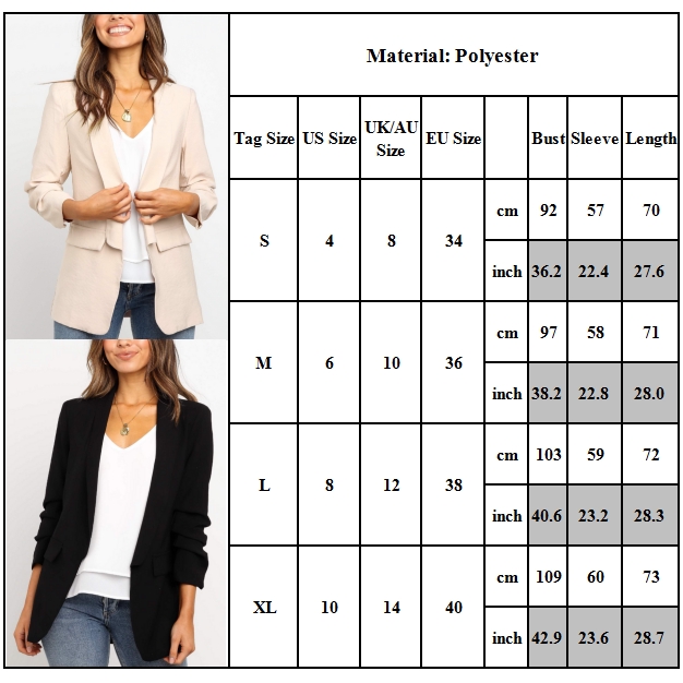Áo khoác Blazer tay dài thời trang công sở cho phái nữ
