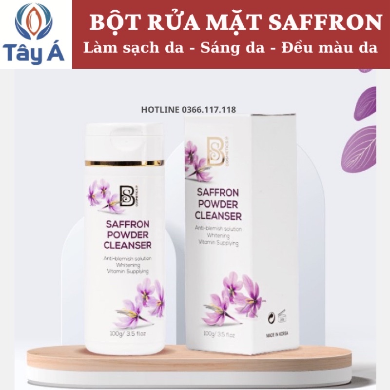 Bột rửa mặt Saffron - Saffron powder cleanser 3Trong 1 - sạch sâu, sáng da mờ thâm- phù hợp với mọi loại da