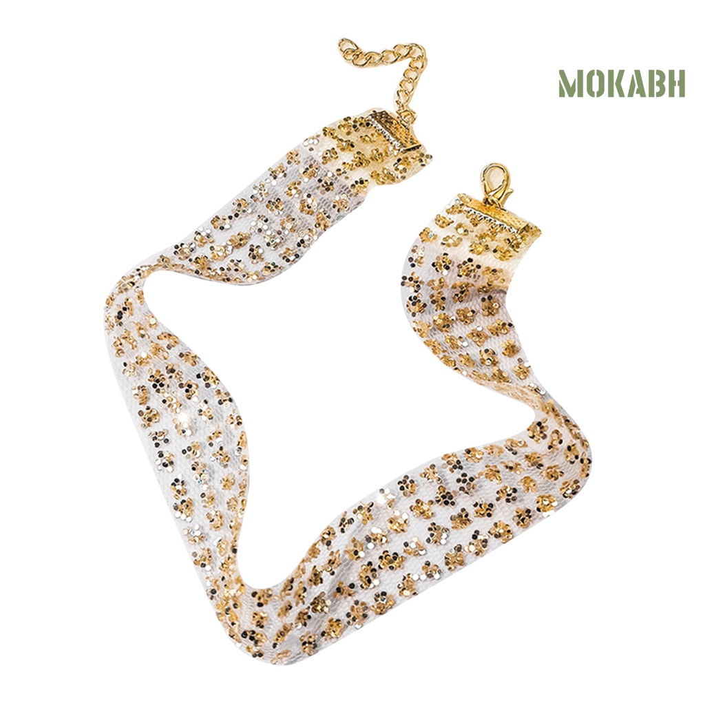 Vòng Cổ Choker Đính Kim Sa Lấp Lánh Thời Trang Dành Cho Nữ