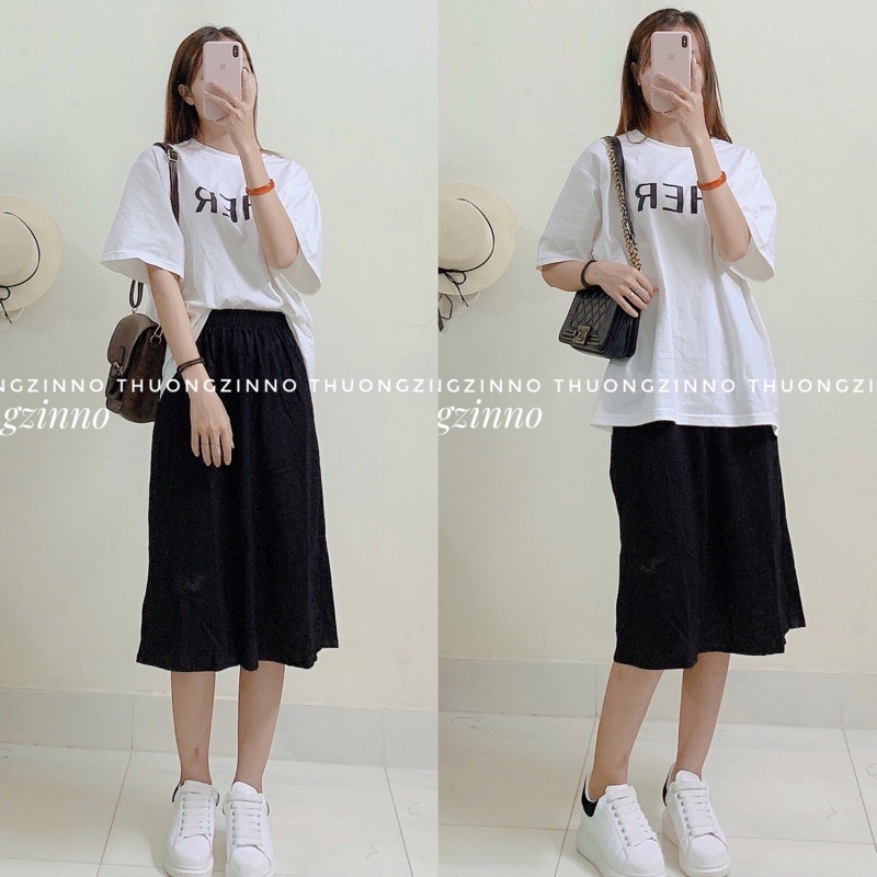 [Ảnh thật/Video]Áo phông HER form rộng phong cách Hàn Quốc Áo phông ulzaang loại đẹp | BigBuy360 - bigbuy360.vn