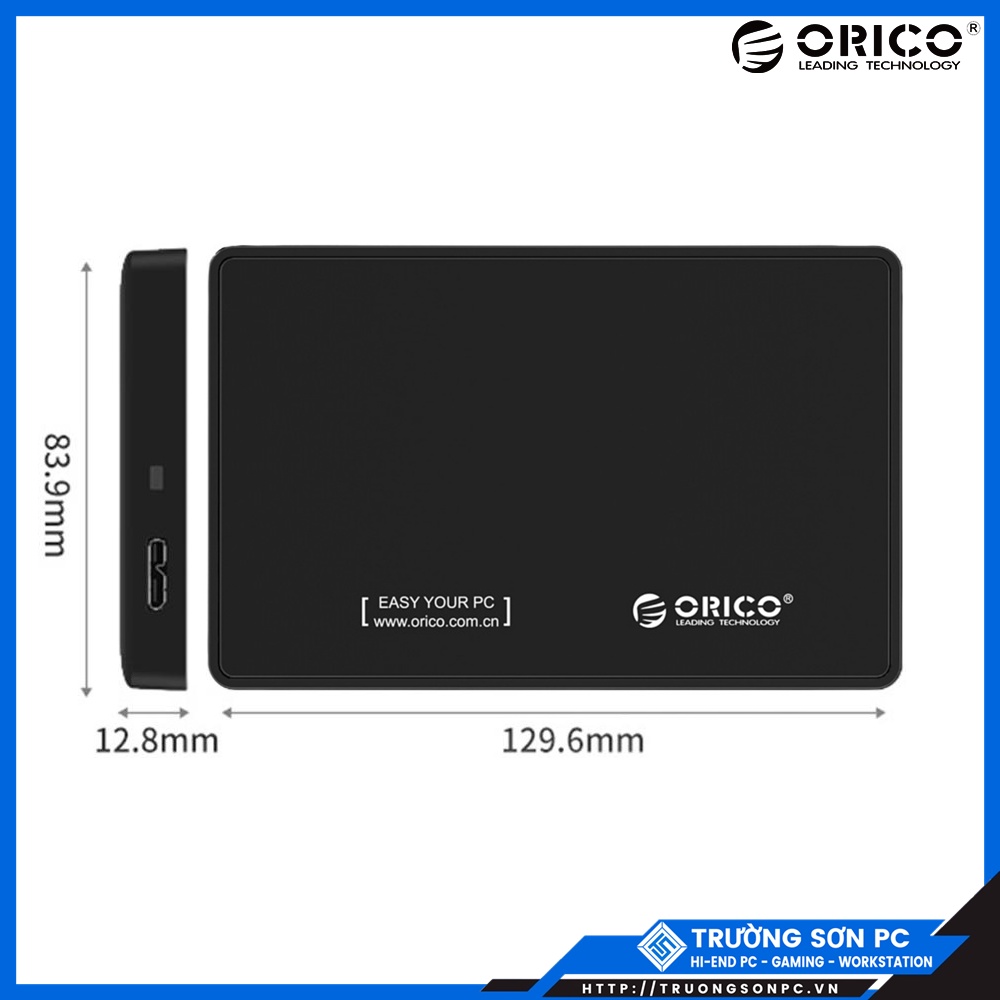 Hộp Ổ Cứng 2.5&quot; ORICO 2569 2588U3 SSD/ HDD SATA 3 USB 3.0 Màu Đen | Hàng Chính Hãng Bảo Hàng 12 Tháng