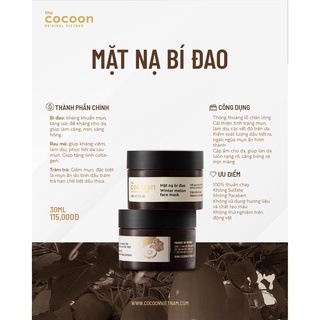 (T12/2025) Mặt Nạ Bí Đao Cocoon Giảm Dầu & Mụn