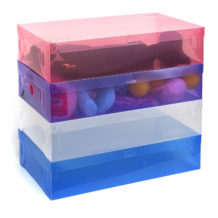 Combo 10 hộp đựng giày trong suốt nhiều màu (HGT01)