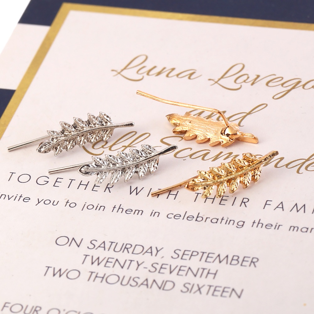 Bông Tai Hình Chiếc Lá Thiết Kế Thanh Lịch Cho Nữ