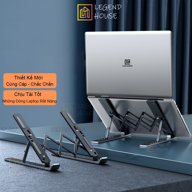 Giá đỡ laptop,ipad, macbook gấp gọn, kệ đỡ máy tính nhôm cao cấp kèm túi đựng cao cấp, tản nhiệt máy tính