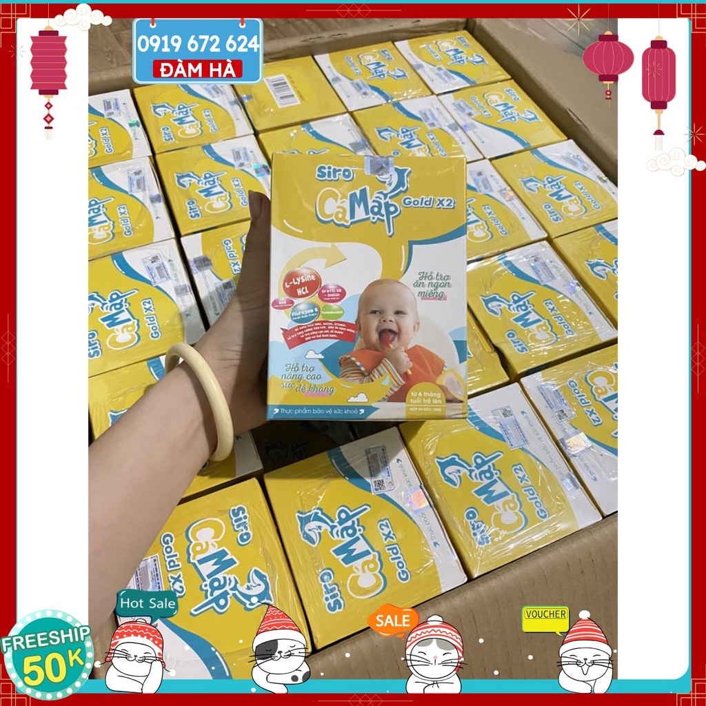 Siro Cá Mập gold x2 chính hãng Baby Shark hộp 30 gói