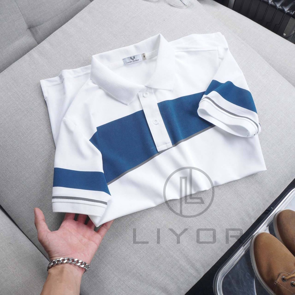 Áo phông nam có cổ, áo thun nam Liyorstore kẻ sọc giữa phối màu lạ thời trang - ACB4091