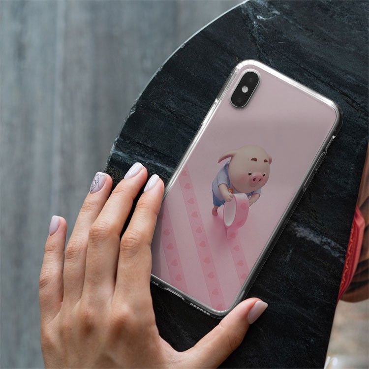 Ốp lưng màu hồng may mắn Iphone 7/7Plus/8/8Plus/X/Xs/Xs Max/11/11 Promax/12/12 Promax PIG20210041