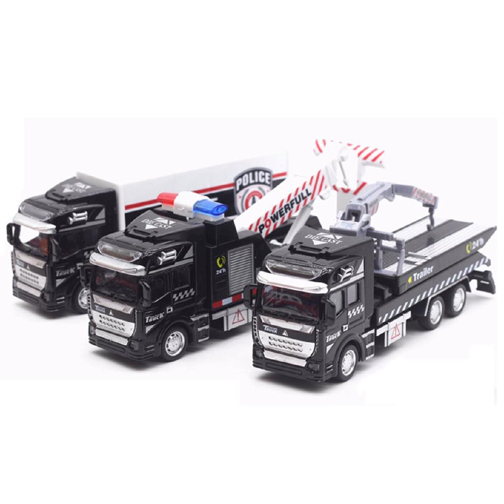 Adorable 1:48 Pull Back Alloy Metal Car Model Transporter Garbage Truck Toy Vehicle Gift