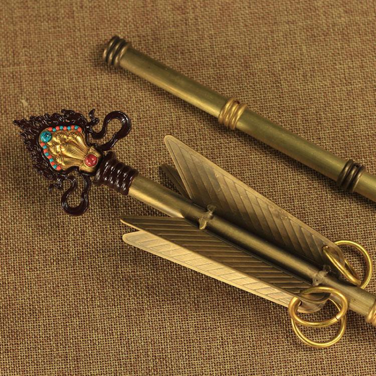 Mũi tên chiêu tài đồng nguyên chất - Pháp khí Mật tông - Phật giáo Tây Tạng