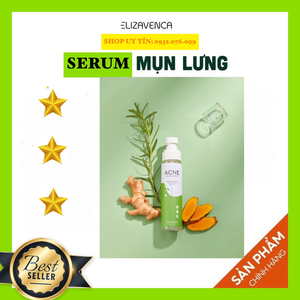 [CAM KẾT CHÍNH HÃNG] SERUM DẠNG XỊT LÀM SẠCH MỤN LƯNG VÀ TOÀN THÂN ELIZAVENCA ACNE BODY MIST