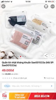 Quần lót ( chip ) Nhật kháng khuẩn nâng mông