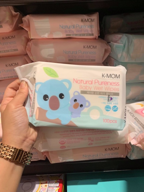 KHĂN GIẤY ƯỚT CAO CẤP K-MOM CHO BÉ GÓI 100c