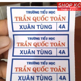  combo 10 cái phù hiệu bảng tên học sinh dùng để ủi lên áo in theo yêu cầu 