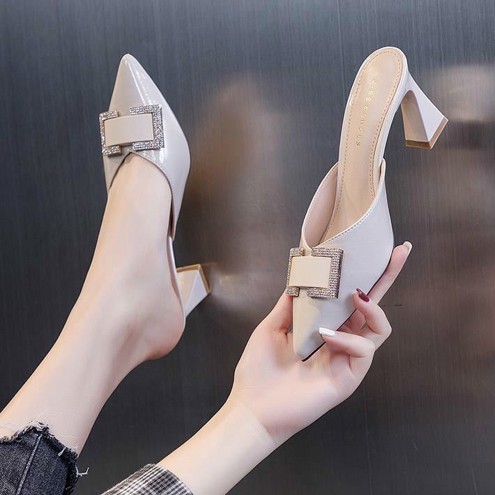 Giày Cao Gót Mũi Nhọn Đế Dày Thời Trang Cá Tính Cho Nữ