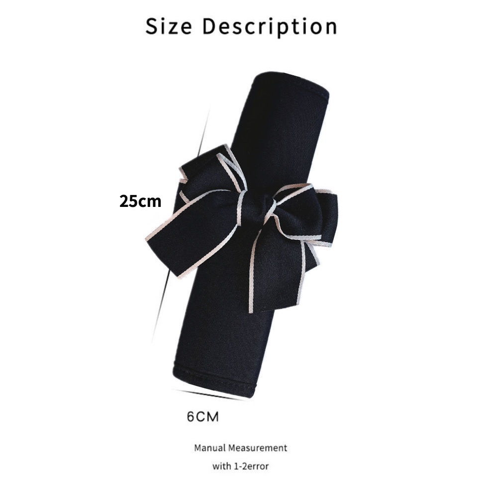 1 Cặp Đệm Bọc Dây Đai An Toàn Xe Hơi Bằng Vải Bông Mềm Mại Đính Nơ Dễ Thương Thông Dụng