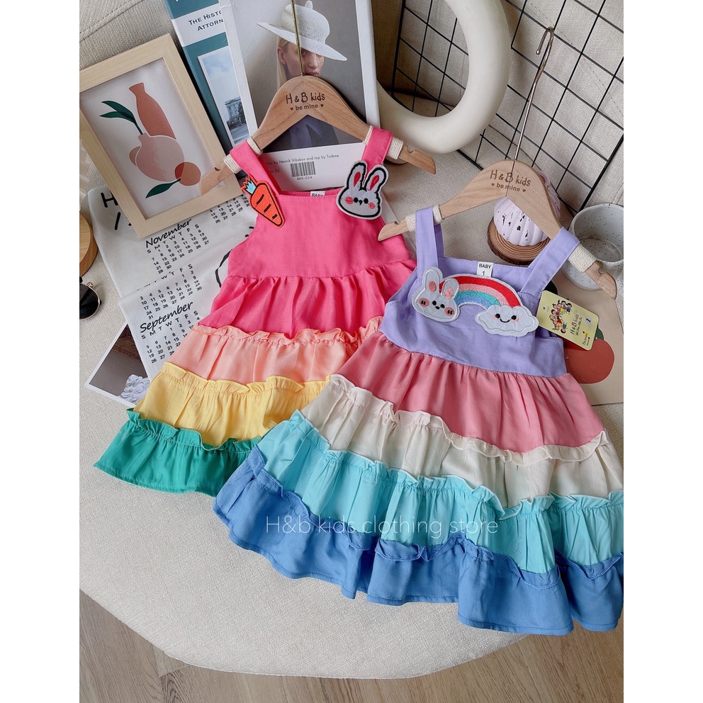 SALE VÁY HAI DÂY CẦU VỒNG CHẤT ĐŨI XINH XẮN SIZE 10-20KG(VCV)