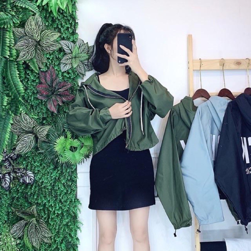 Áo khoác bigsize ❤️ 𝐗𝐀̉ 𝐊𝐇𝐎❤️ Áo khoác dù from ngắn qua rốn ( kèm hình thật )