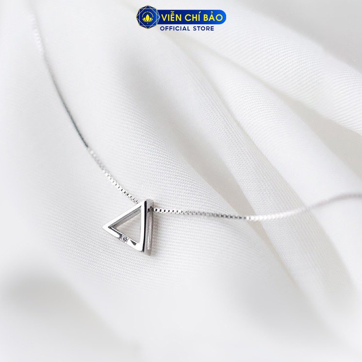 Dây chuyền hình tam giác đính đá chất liệu bạc 925 thời trang phụ kiện trang sức nữ Viễn Chí Bảo D400490x