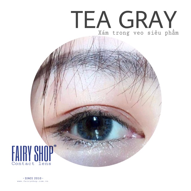 Áp tròng TEA gray 14.0mm - Kính Áp Tròng FAIRY SHOP CONTACT LENS độ 0 đến 6