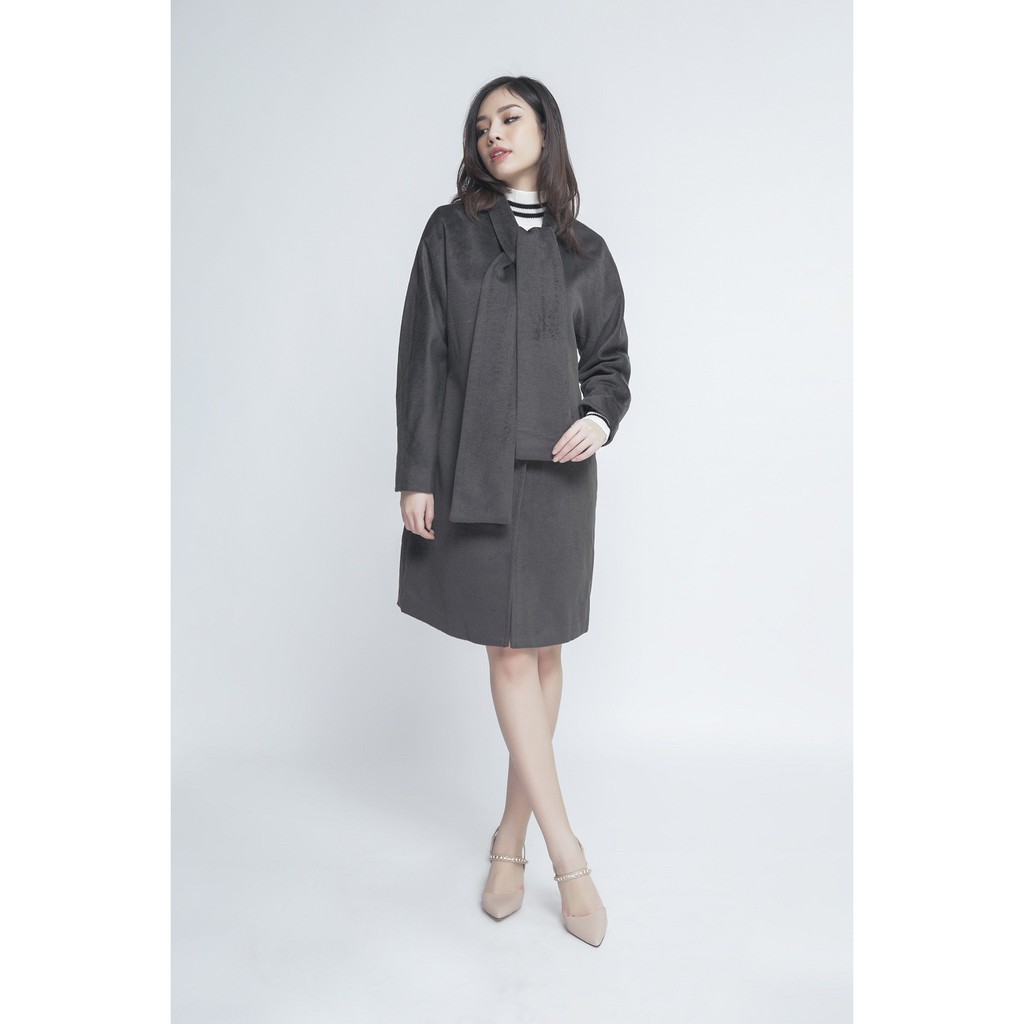 Áo khoác nữ dài tay cổ cách điệu IVY moda MS 71M4094