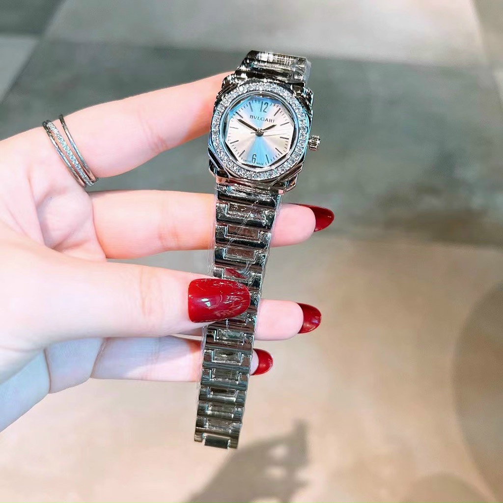 Đồng Hồ Nữ BVL mặt vuông viền đá dây thép cao cấp  sang trọng, chống nước, bảo hành 12 tháng