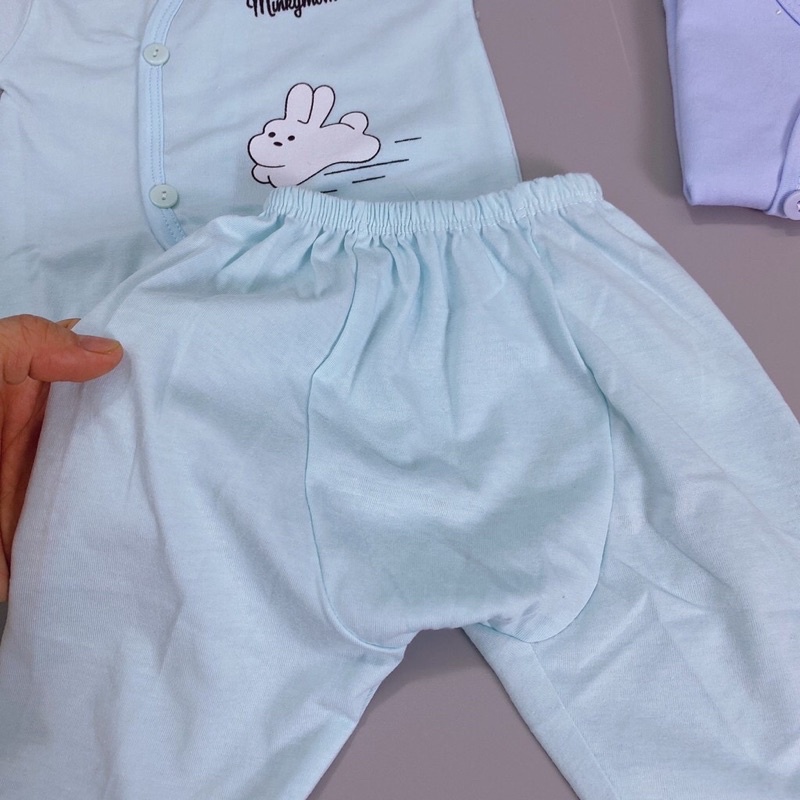 Bộ quần áo cài khuy lệch Lee lee kids / Minky Thỏ