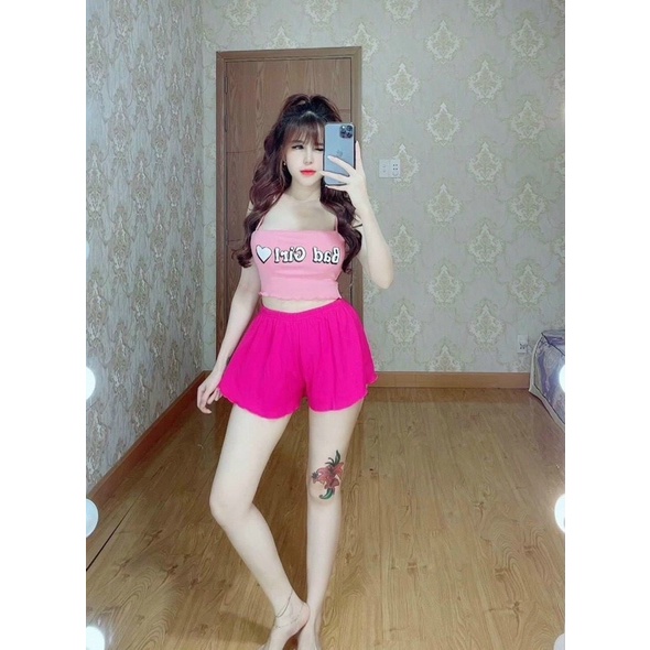 Sét bộ bad girl áo dây quần đùi có mút