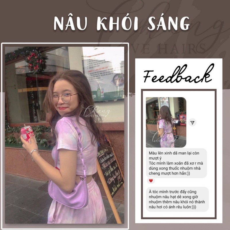 Thuốc Nhuộm Tóc màu NÂU KHÓI SÁNG